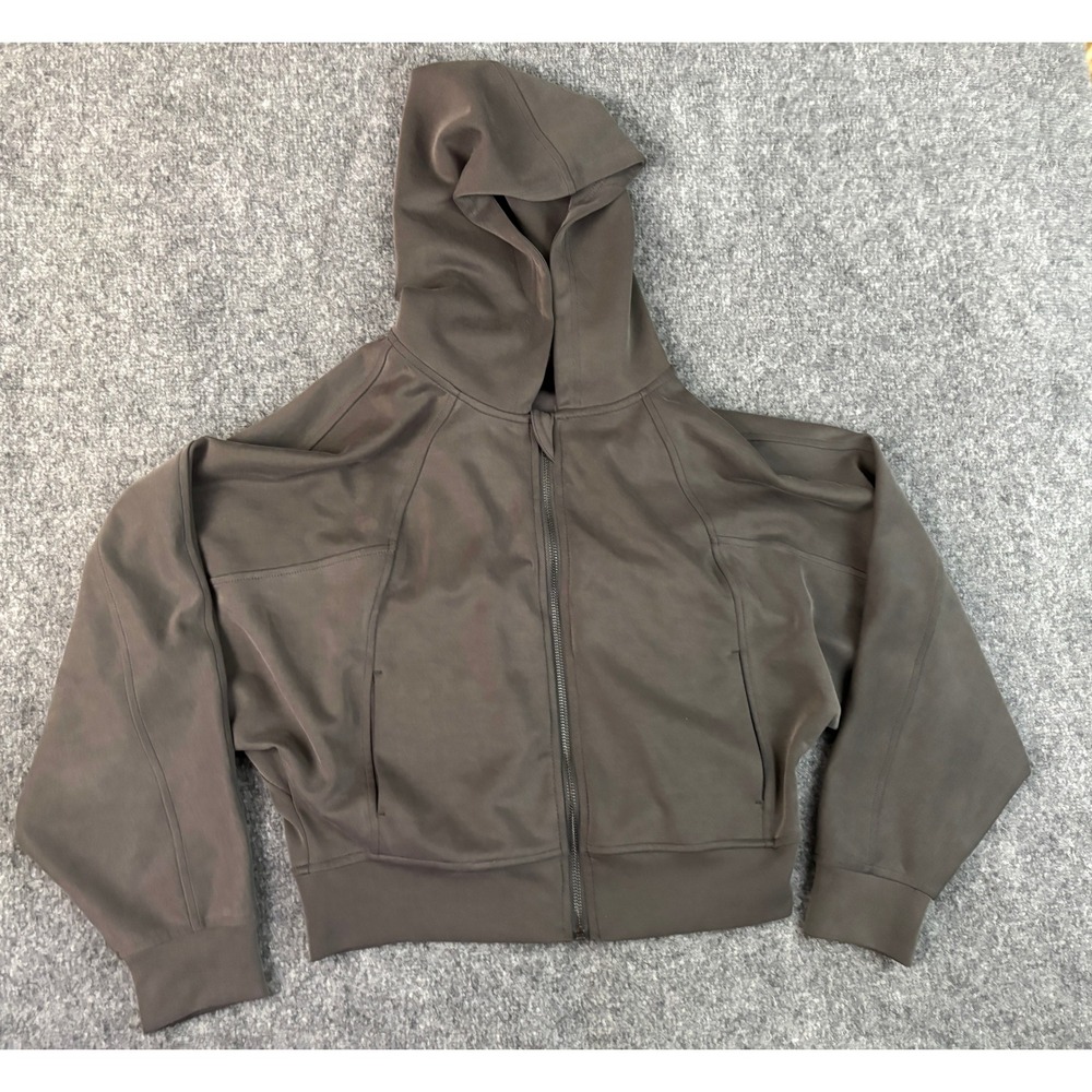 STPL‎ The Greii Modal Blend Zip Hoodie Gray-Brown Cropped Womens Small